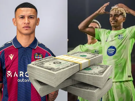Mientras Lamine Yamal gana 31 millones de dólares en Barcelona, esto le pagarían a Kervin Arriaga en Levante