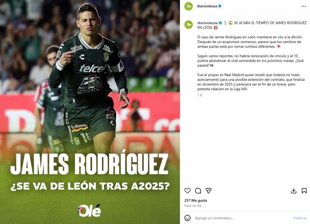 La información que dio el Diario Olé. (Instagram)