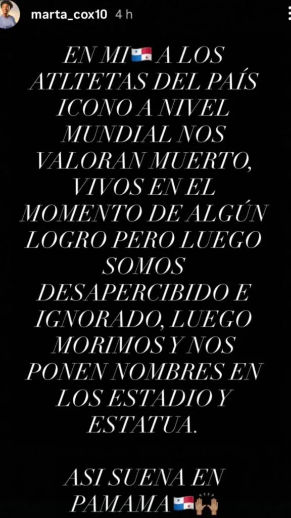 El mensaje con el que Marta Cox puso en vilo a Panamá.