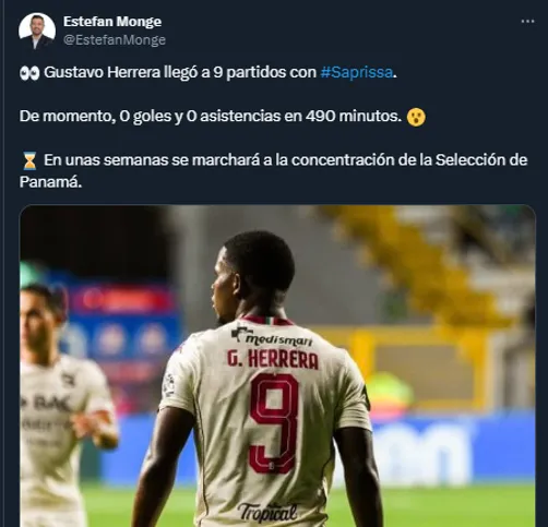 Estefan Monge en su cuenta oficial de X