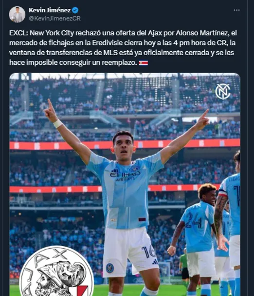 Kevin Jiménez en su cuenta oficial de X.