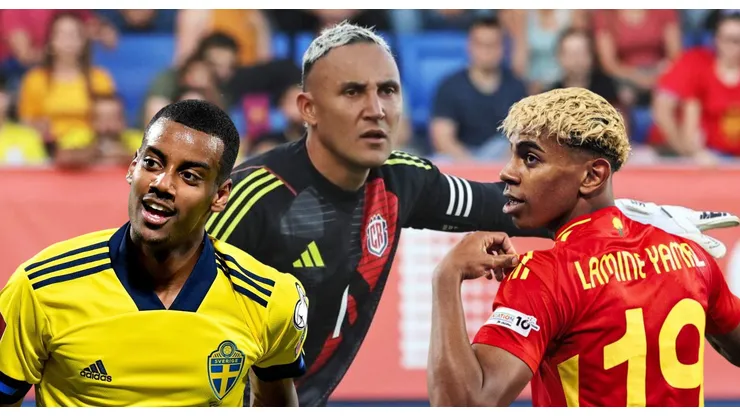 Keylor Navas, Lamine Yamal e Alexander Isak con sus selecciones
