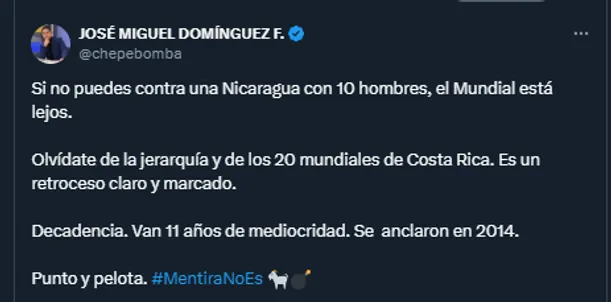 Chepe Bomba en su cuenta oficial de X.