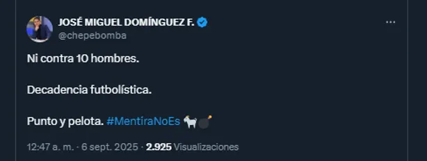 Chepe Bomba en su cuenta oficial de X.