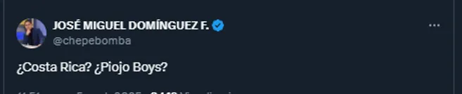 Chepe Bomba en su cuenta oficial de X.