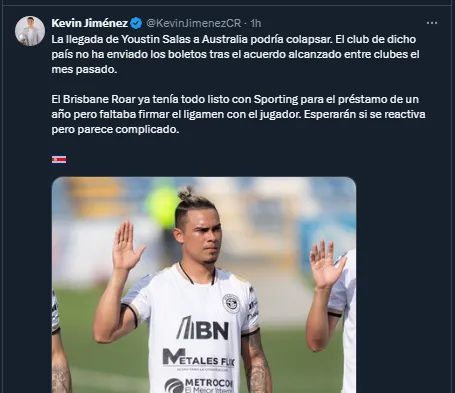 Kevin Jiménez en su cuenta oficial de X