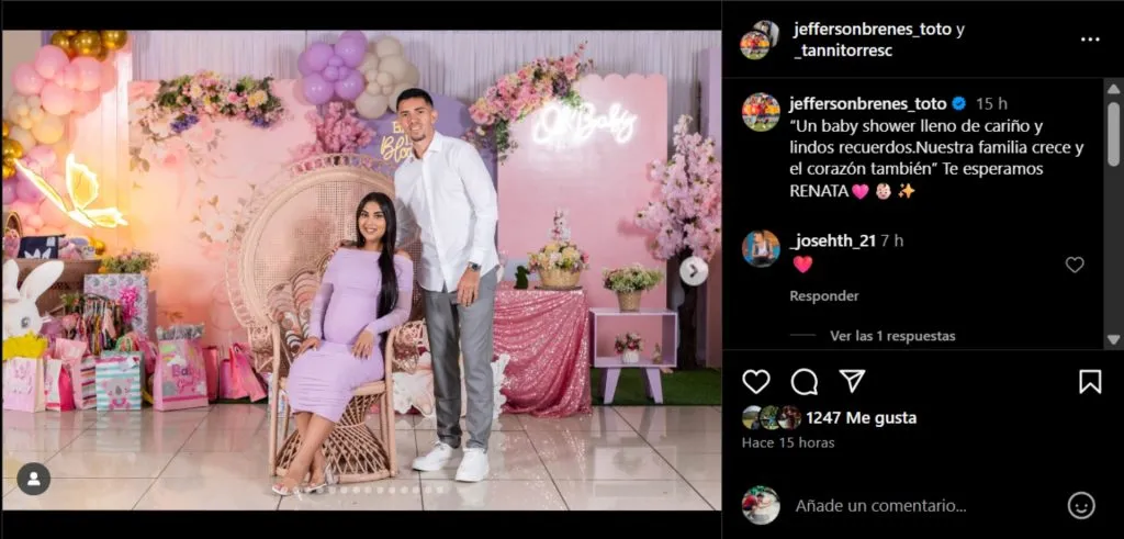 La publiación de Jefferson Brenes en sus redes sociales. (Foto: Instagram)