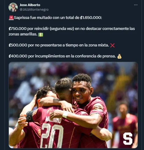 Jose Alberto Montenegro en su cuenta oficial de X
