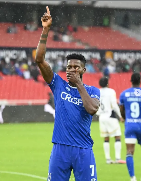 El festejo de Fajardo en la victoria ante Liga de Quito.