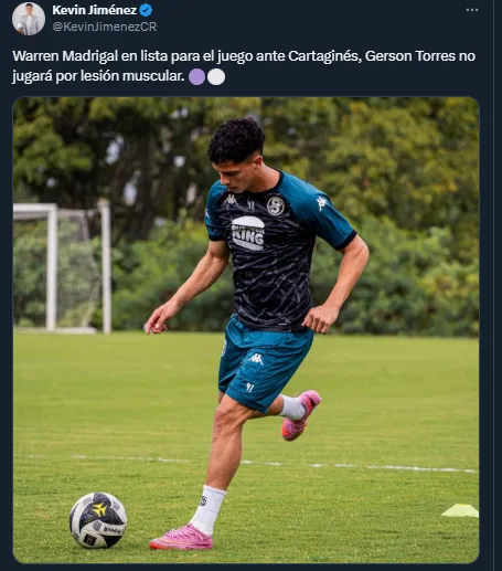 Kevin Jiménez en su cuenta oficial de X