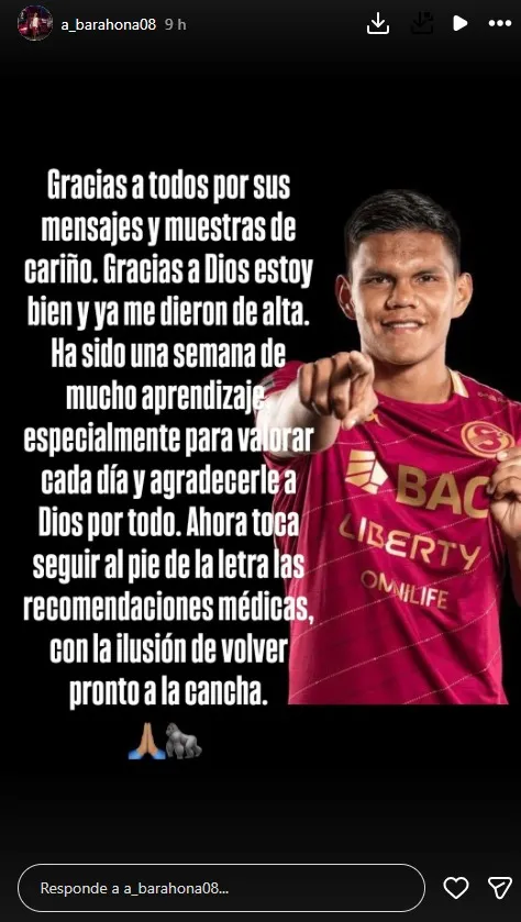 Mensaje de Alberth Barahona