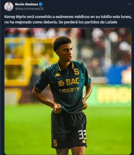 Kevin Jiménez en su cuenta oficial de X