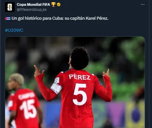 Mensaje desde la FIFA para Karel Pérez en el Mundial Sub-20