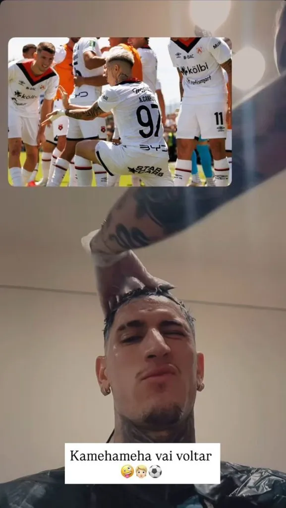 Canhoto sorprendió a sus seguidores manudos (Instagram).