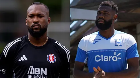 Kendall Waston advierte a Jorge Benguché.