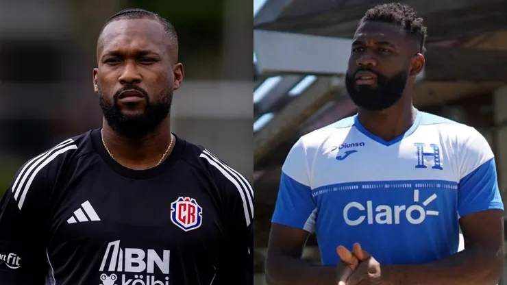 Kendall Waston advierte a Jorge Benguché.