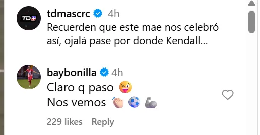 El filazo de Bonilla (Instagram).