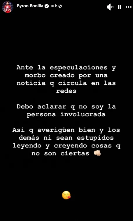 El posteo de Byron Bonilla. (Facebook)