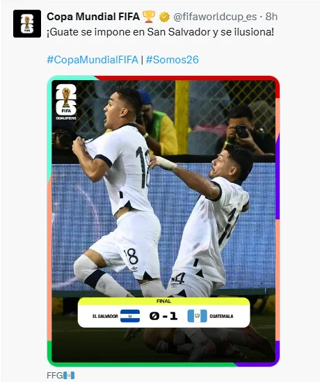 Uno de los mensajes de la FIFA. (X.com)