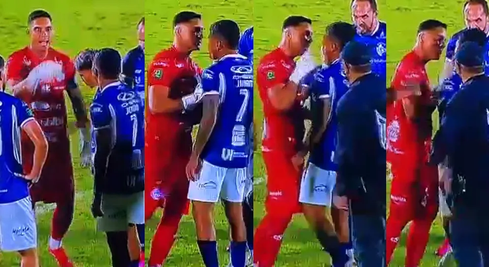 El tenso momento en el que los jugadores discutieron.
