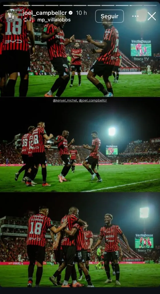 Joel Campbell en su cuenta oficial de IG