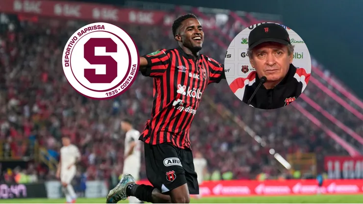 Kenyel Mitchell festejando con Alajuelense