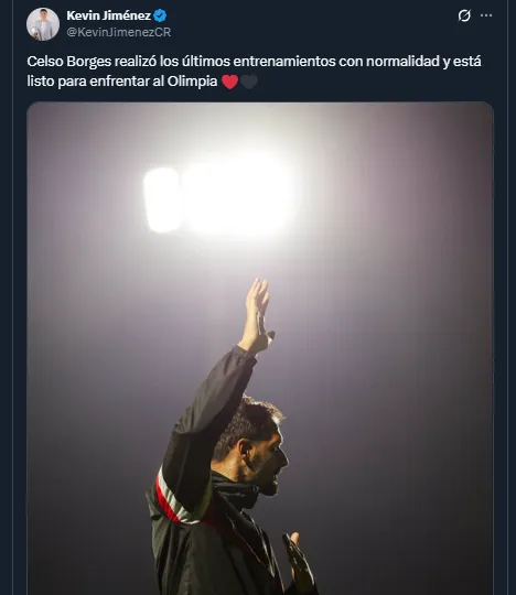Kevin Jiménez en su cuenta oficial de X