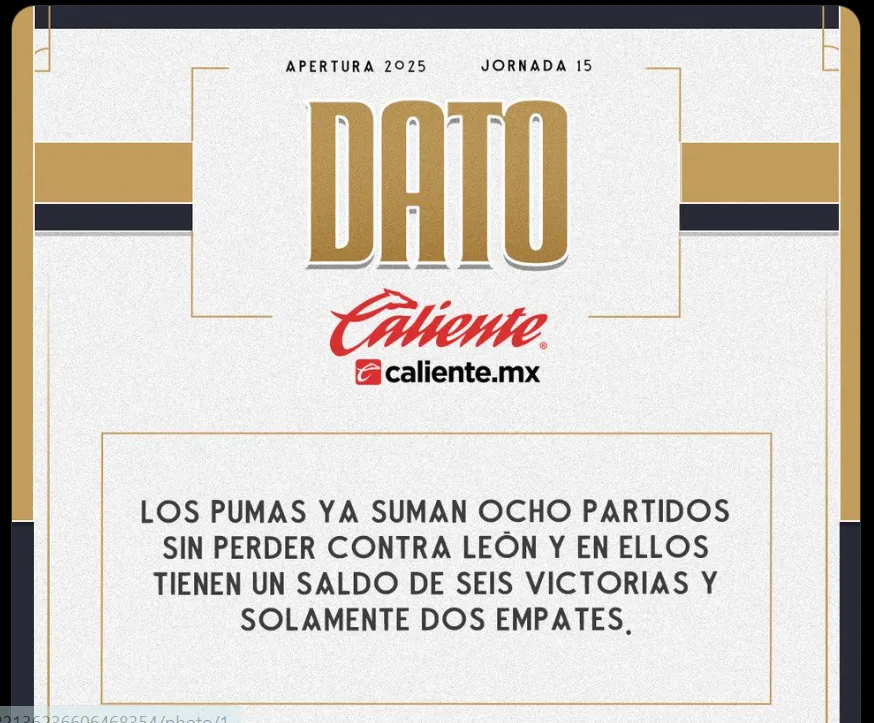 El dato que impulsa a los felinos (Pumas UNAM).