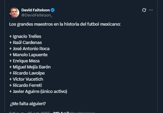 David Faitelson en su cuenta oficial de X