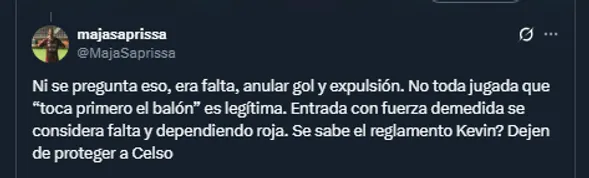 Comentarios en X sobre la entrada de Celso Borges ante Kendall Porras
