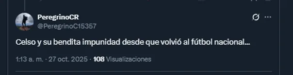 Comentarios en X sobre la entrada de Celso Borges ante Kendall Porras