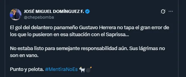 José Miguel Domínguez en su cuenta oficial de X