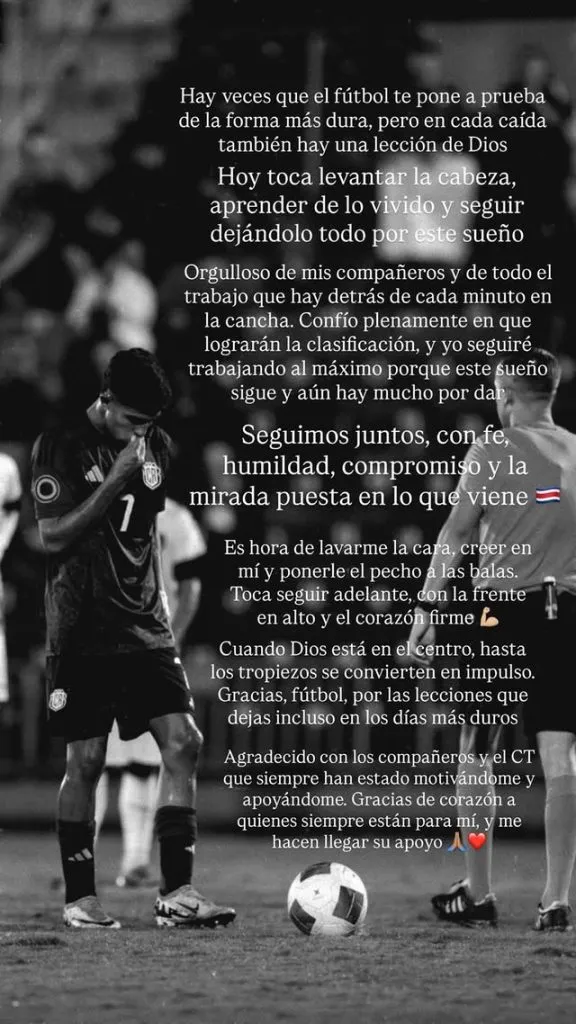 El mensaje del juvenil manudo (Instagram):