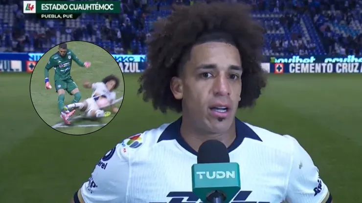 Carrasquilla le pidió disculpas al portero de Cruz Azul, Kevin Mier.