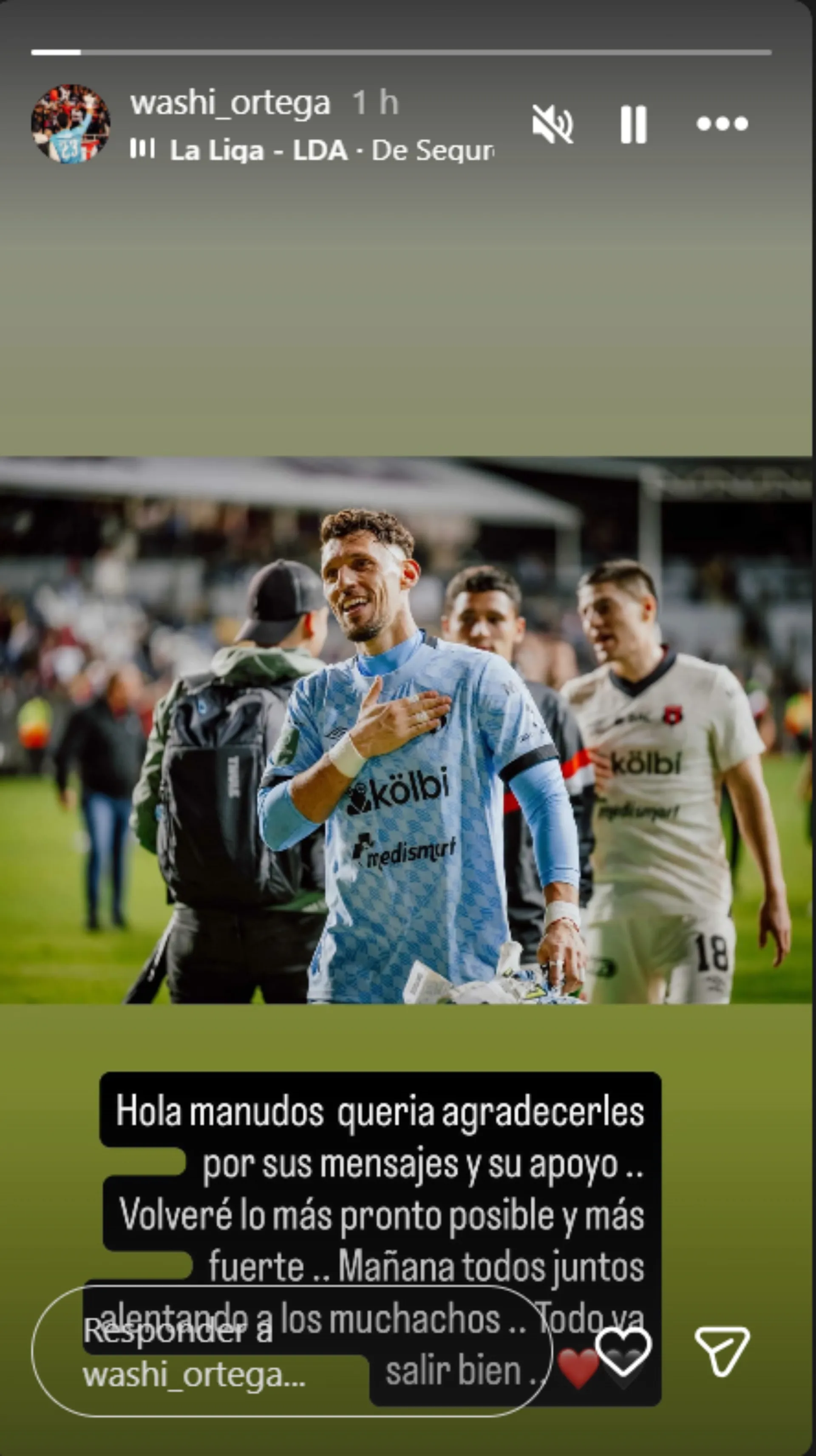 La publicación de Washington Ortega en su Instagram.