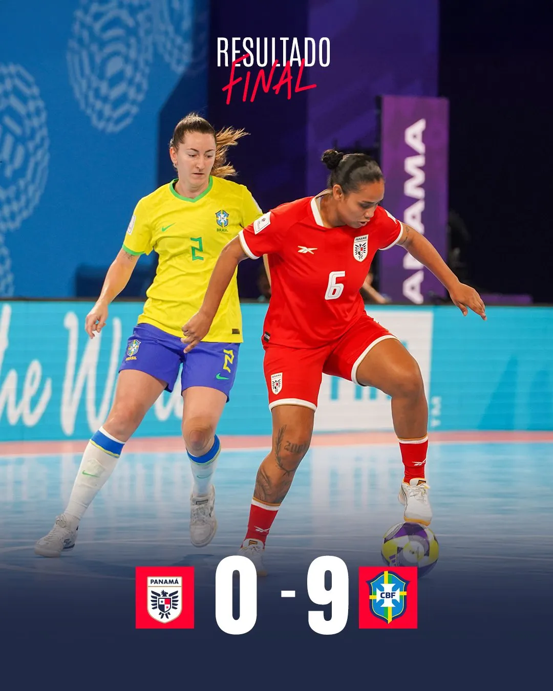 Panamá cayó 9-0 ante Brasil (FEPAFUT).