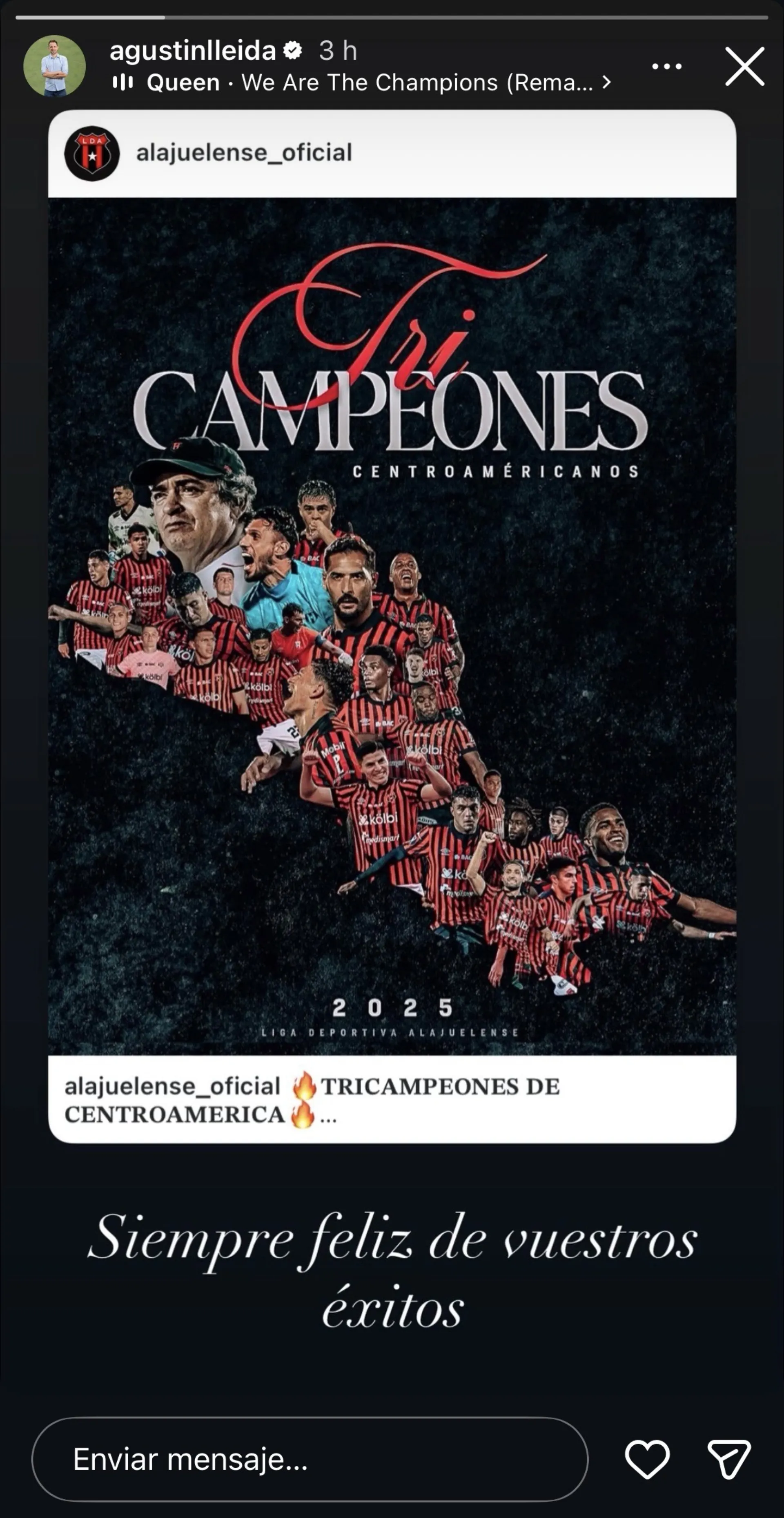 La publicación de Agustín Lleida en su Instagram. (Foto: Instagram)