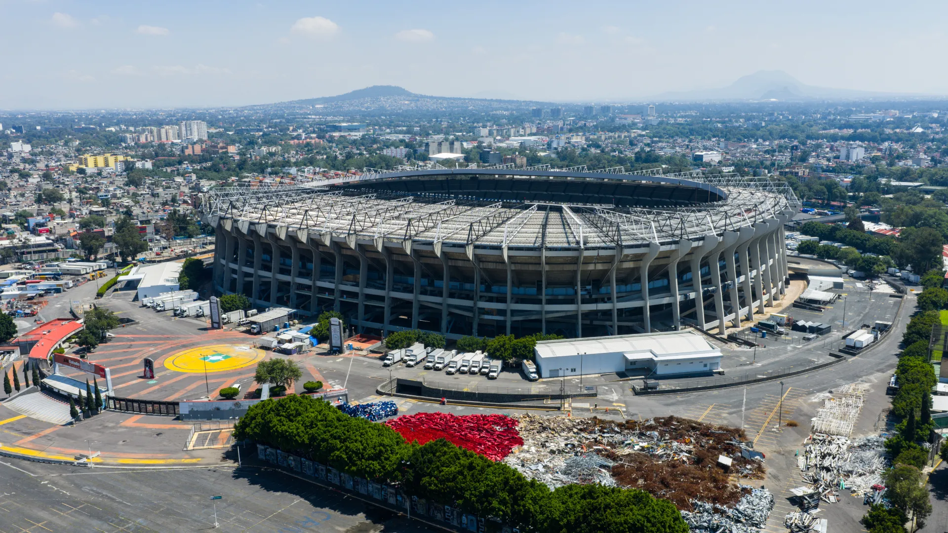 El mítico Estadio Azteca, aún en renovación. (Getty Images)