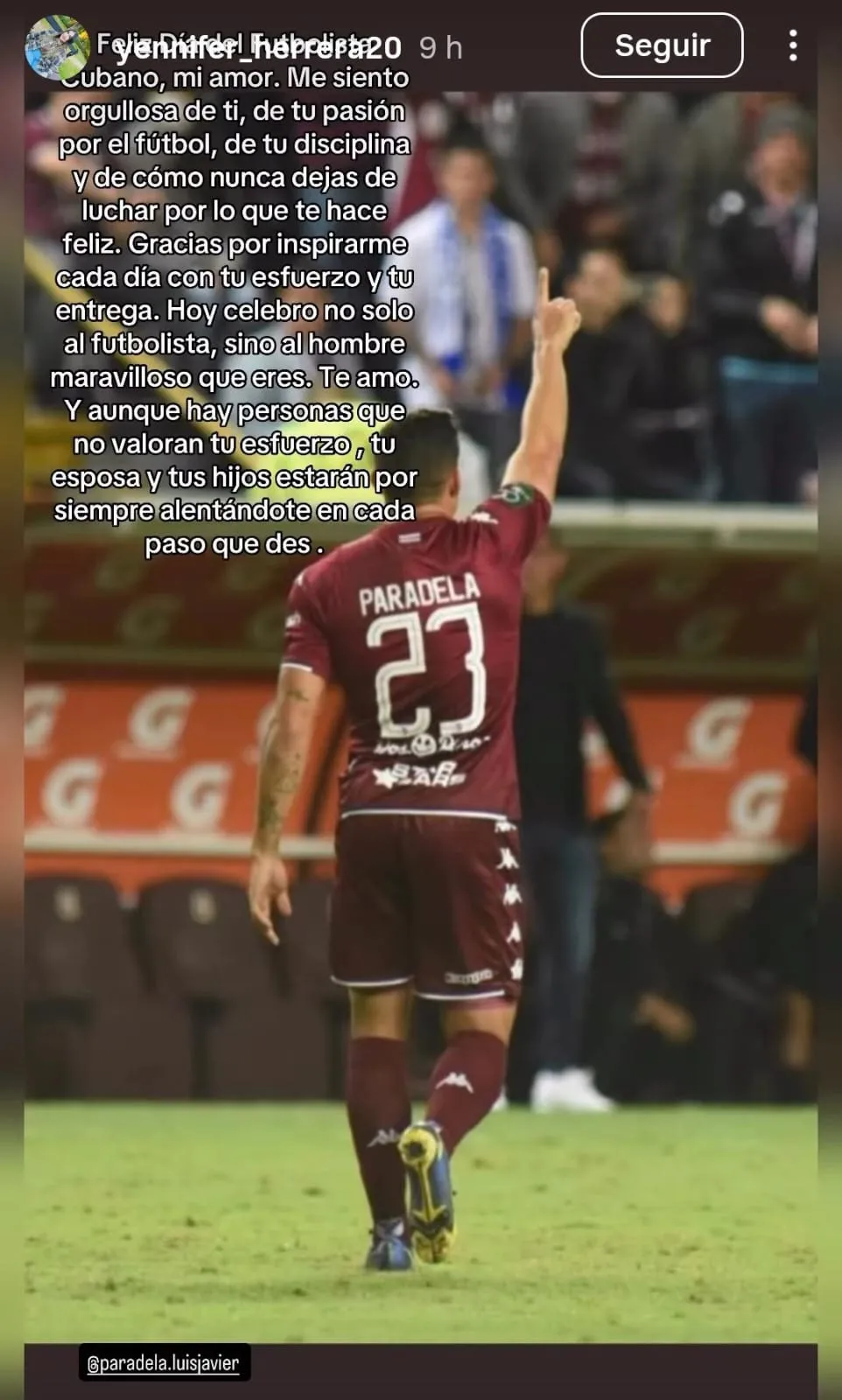 La publicación de la esposa de Luis Paradela. (Foto: Instagram)