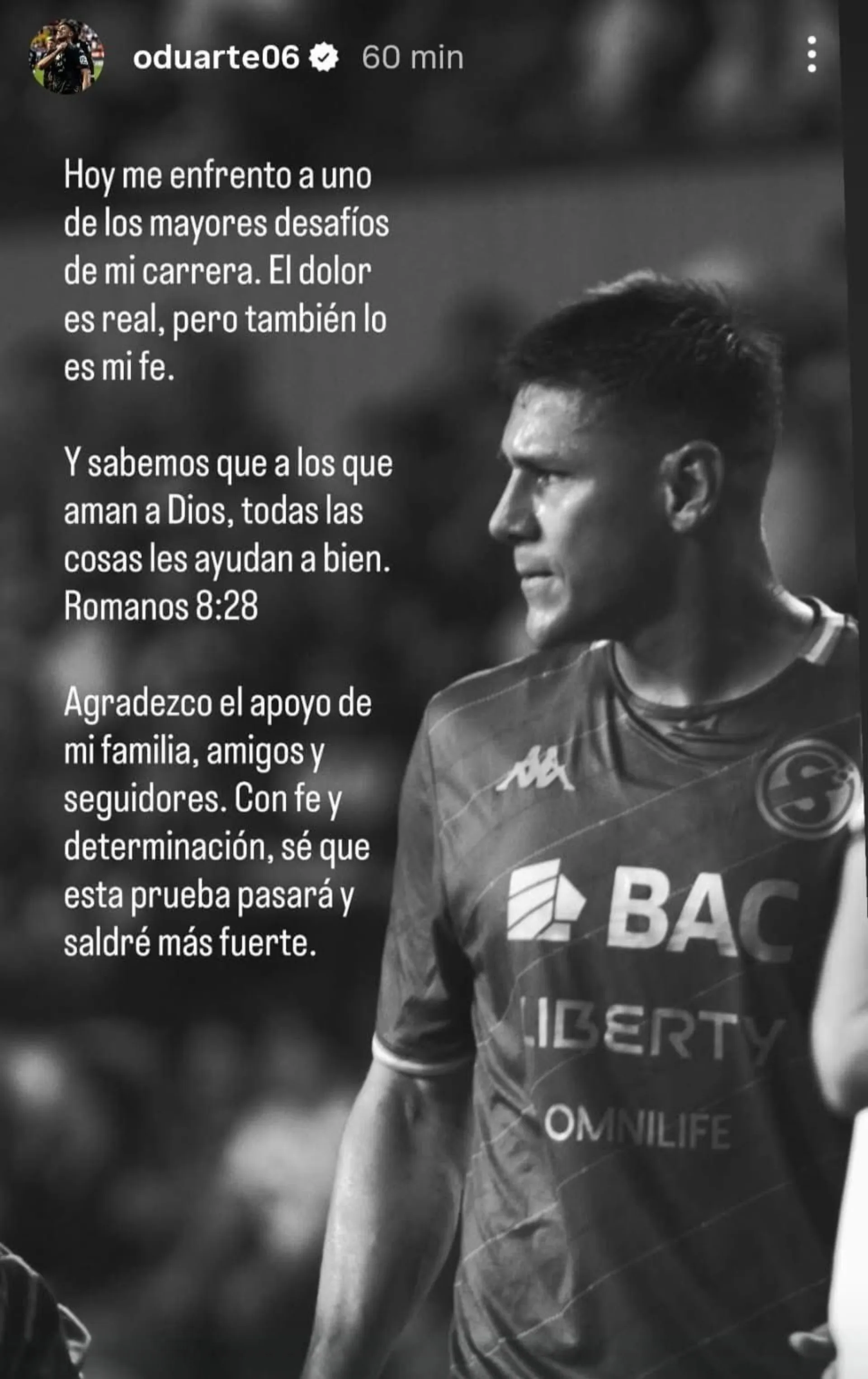 La publicación de Oscar Duarte. (Foto: Instagram)