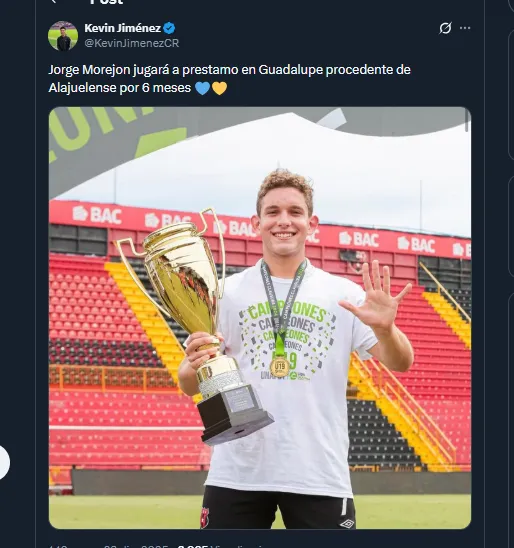 Kevin Jiménez en su cuenta oficial de X.