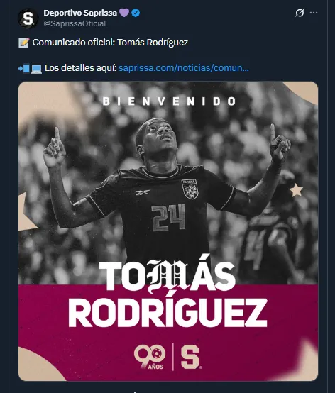 Deportivo Saprissa a través de su cuenta oficial de X.