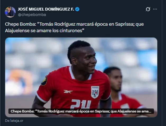 Chepe Bomba en su cuenta oficial de X