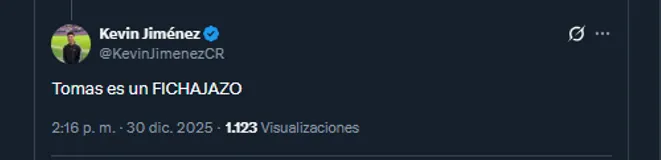 Kevin Jiménez en su cuenta oficial de X