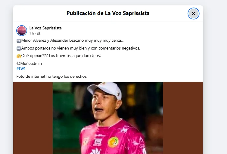 La Voz Saprissista en su página de Facebook