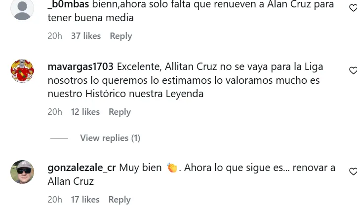 Herediano se manifiesta en las redes (Instagram).