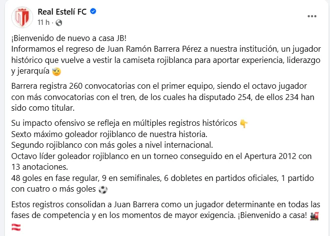 El comunicado de Real Estelí.