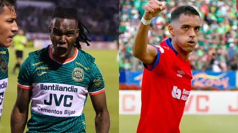 Rubilio y Hernández festejan sus goles marcados en la ida.