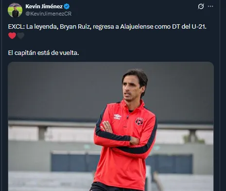 Kevin Jiménez en su cuenta oficial de X