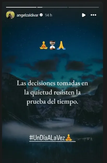 Ángel Zaldívar en su cuenta oficial de Instagram